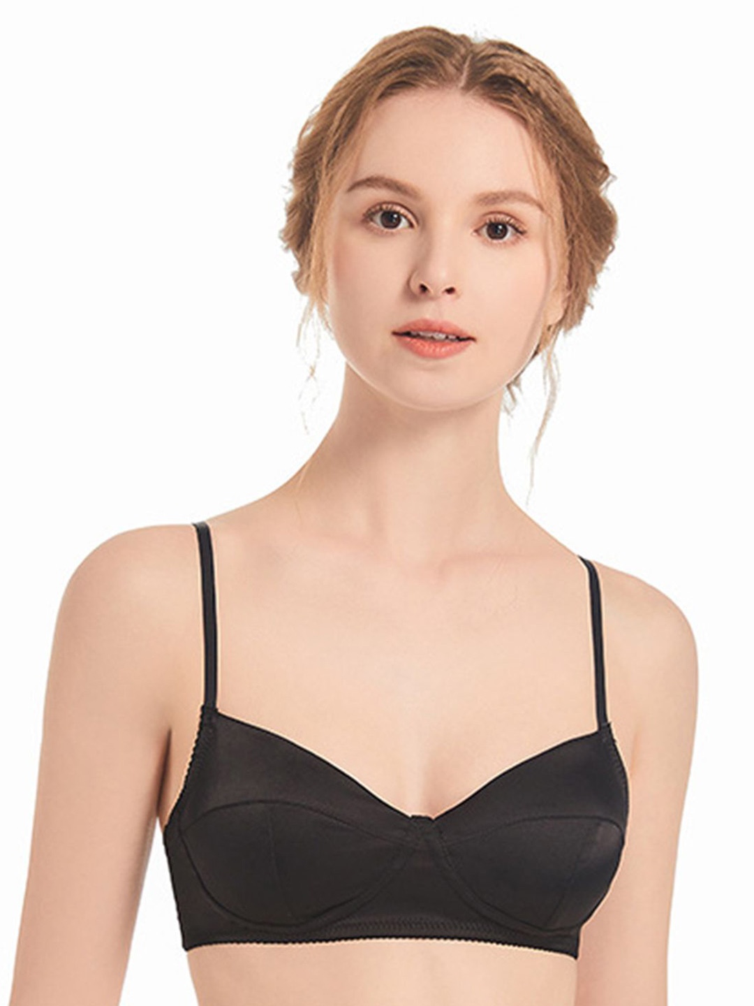 

LULU & SKY Bra Medium Coverage Non Padded, Black