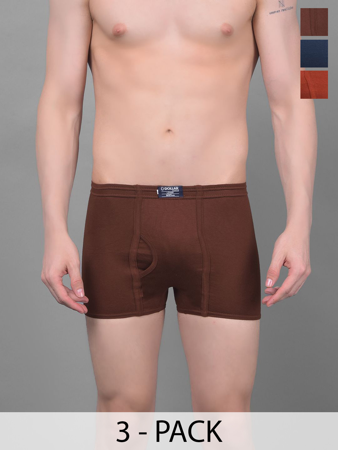 

Dollar Pack of 3 Assorted Cotton Trunk-MLHTR-01-AST5-PO3