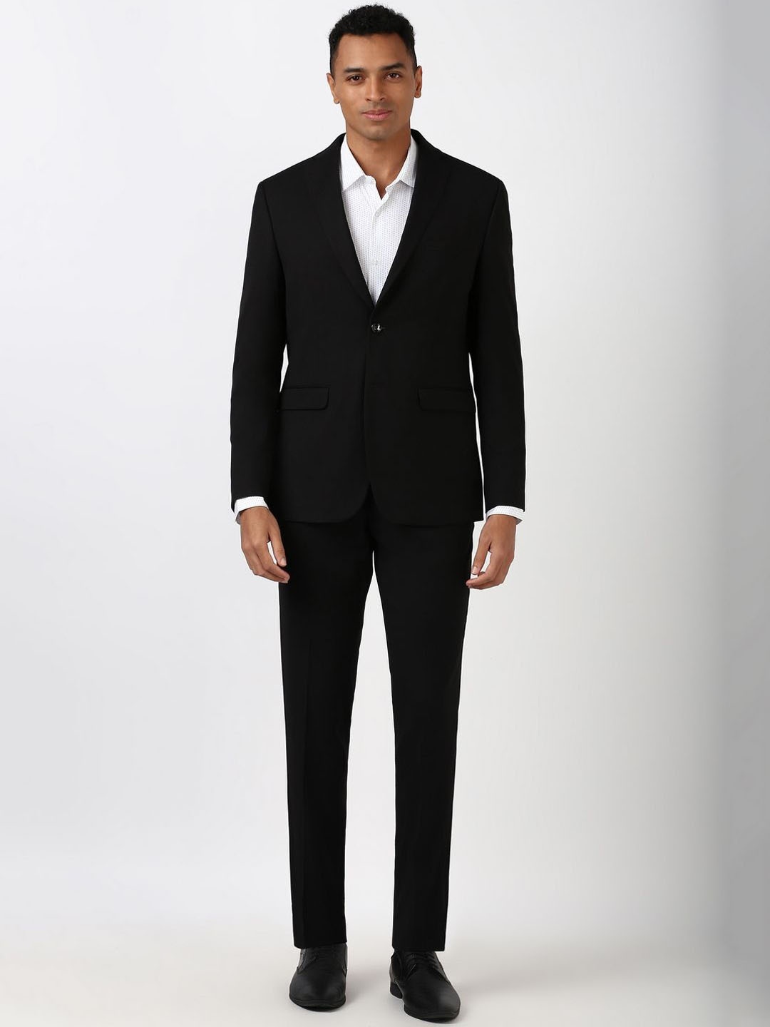 

Peter England Elite Self-Design Slim-Fit Two Piece Suits, Black