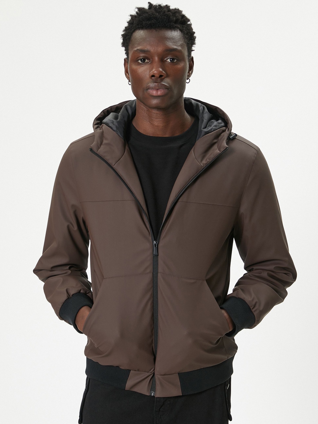 

Koton Men Colourblocked Bomber Jacket, Brown