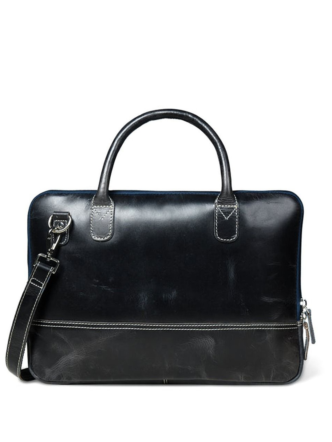 

MaheTri Unisex Leather Laptop Bag, Black