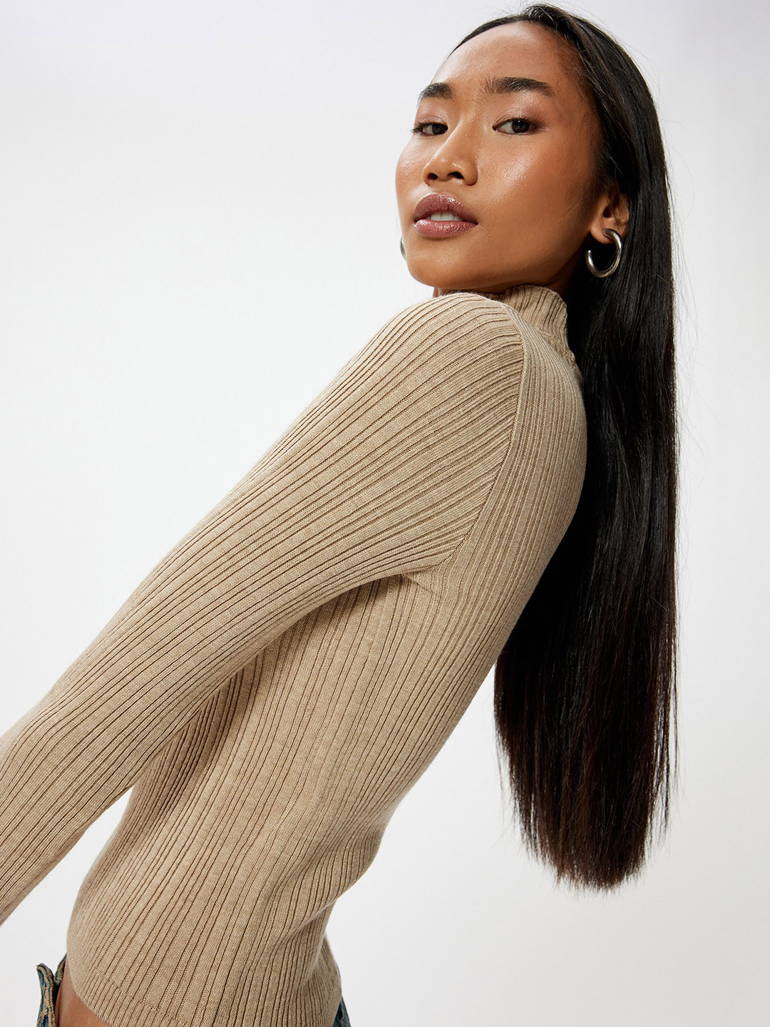

Koton Women Striped Pullover, Beige