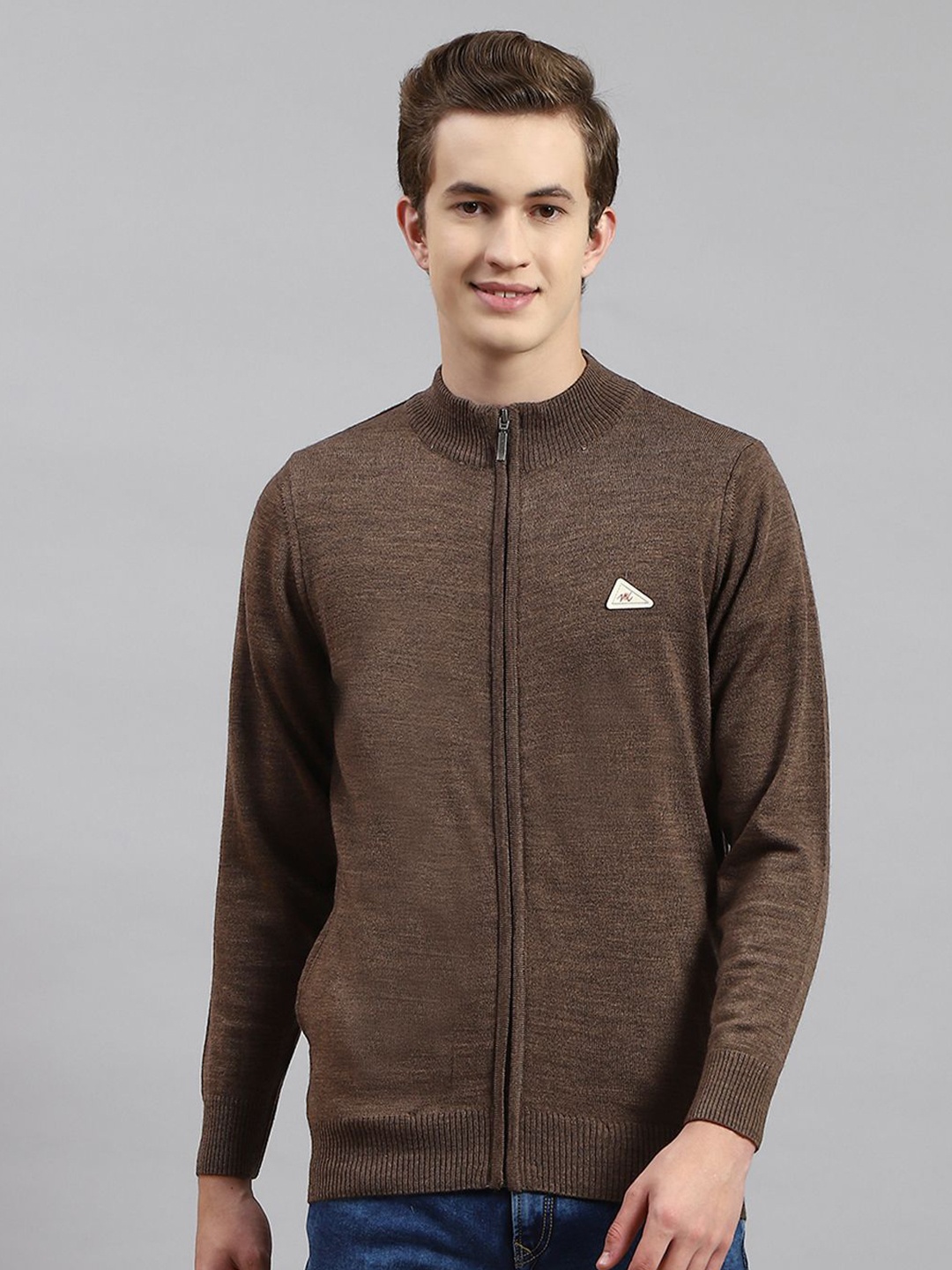 

Monte Carlo Men Woollen Cardigan, Brown