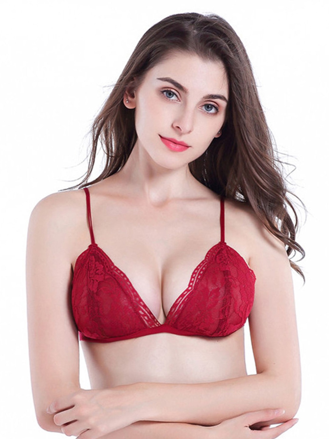 

LULU & SKY Non Padded Bra Medium Coverage, Red
