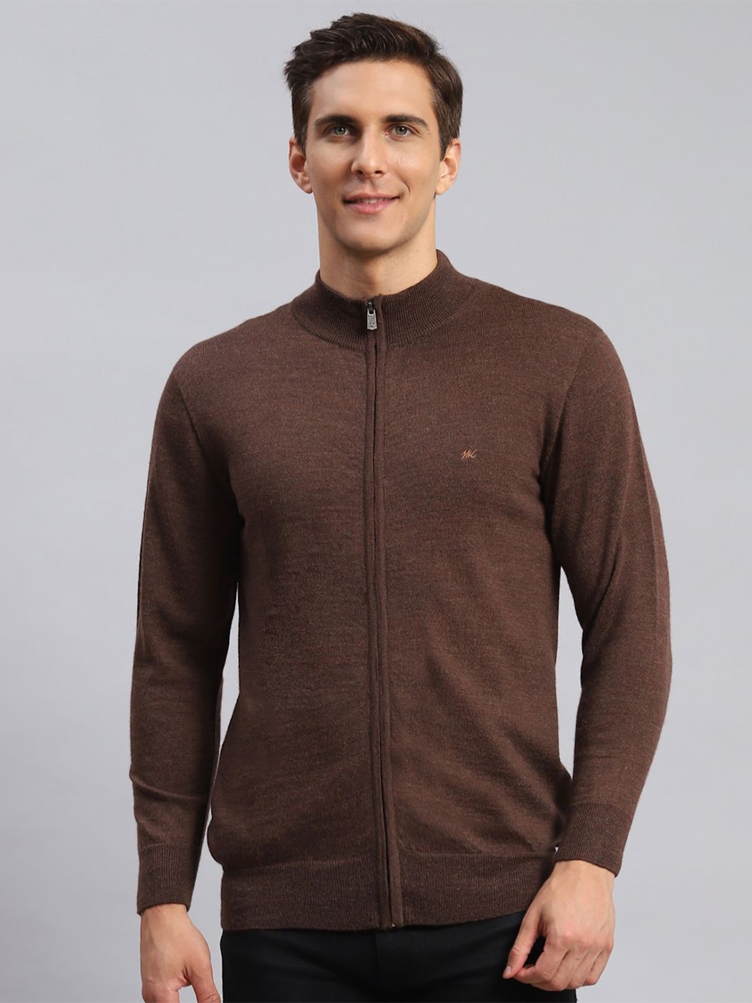 

Monte Carlo Men Woollen Cardigan, Brown