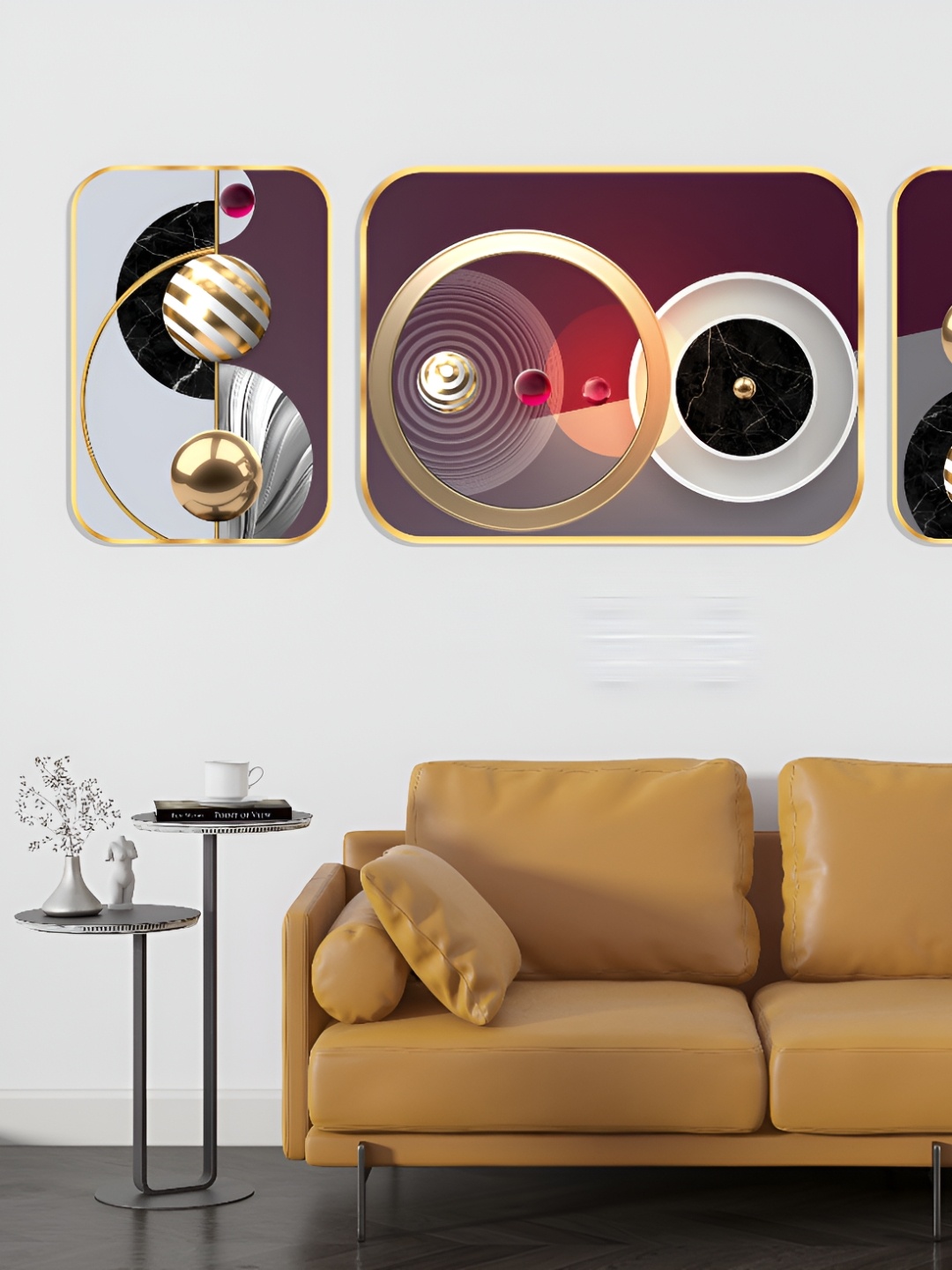 

Aura Grey & Brown 3 Pieces Wooden Abstract Wall Paintings