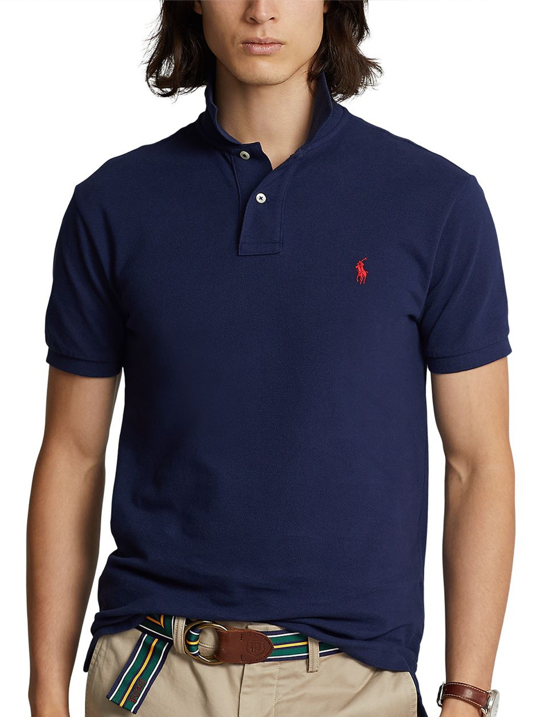 

Polo Ralph Lauren Men Solid Polo Collar T-Shirt, Blue