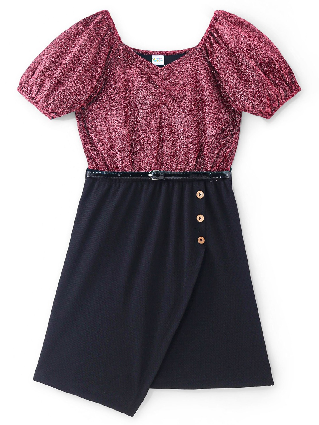 

Hola Bonita Girls Puff Sleeve Fit & Flare Dress, Red