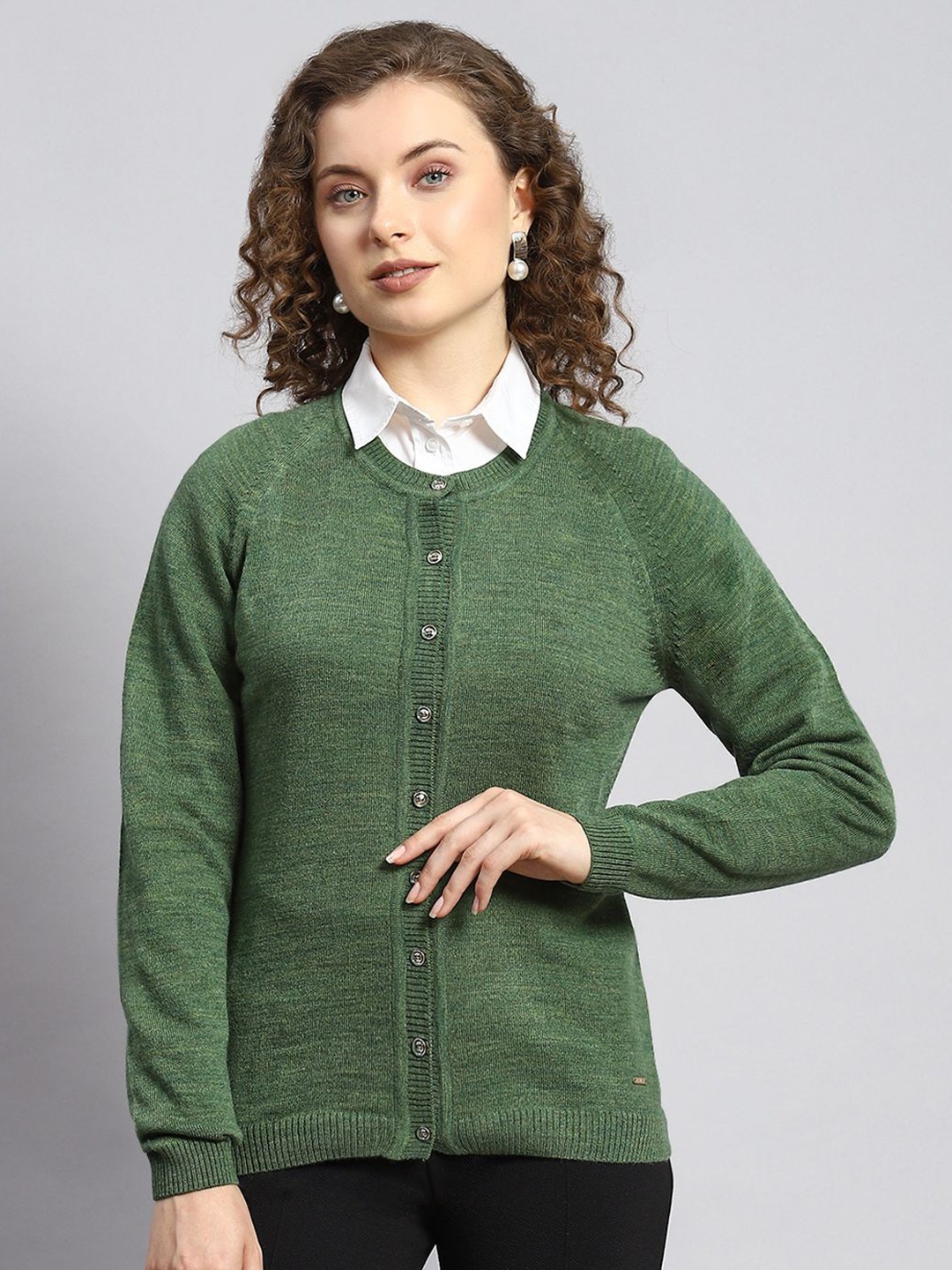 

Monte Carlo Women Woollen Cardigan, Green