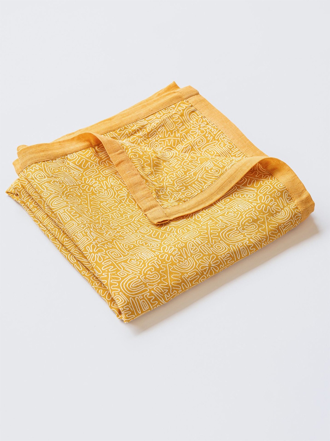 

cocoon care Yellow & White AC Room 350 GSM Single Bed Blanket
