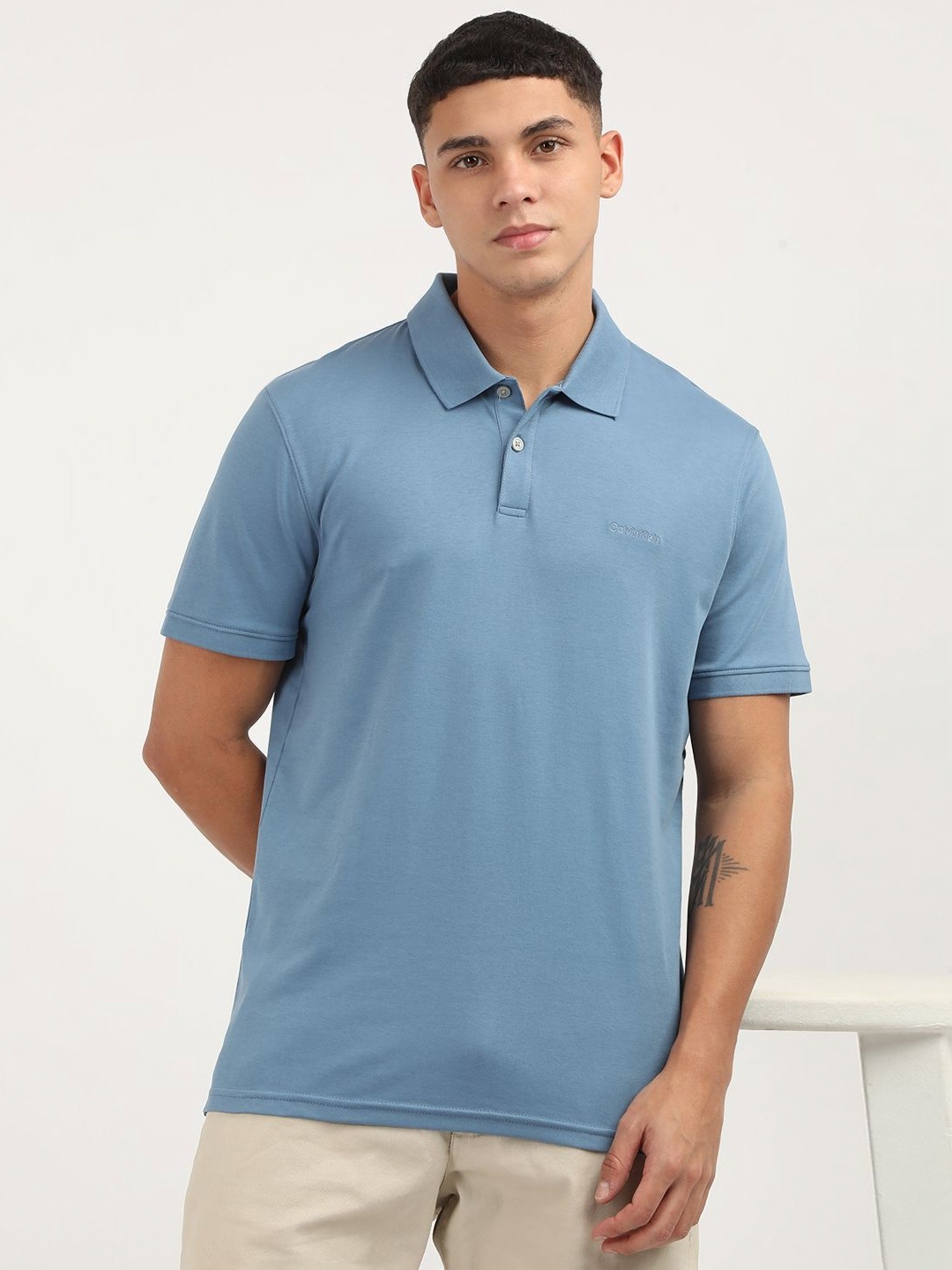 

Calvin Klein Jeans Men Polo Collar Pockets T-shirt, Blue