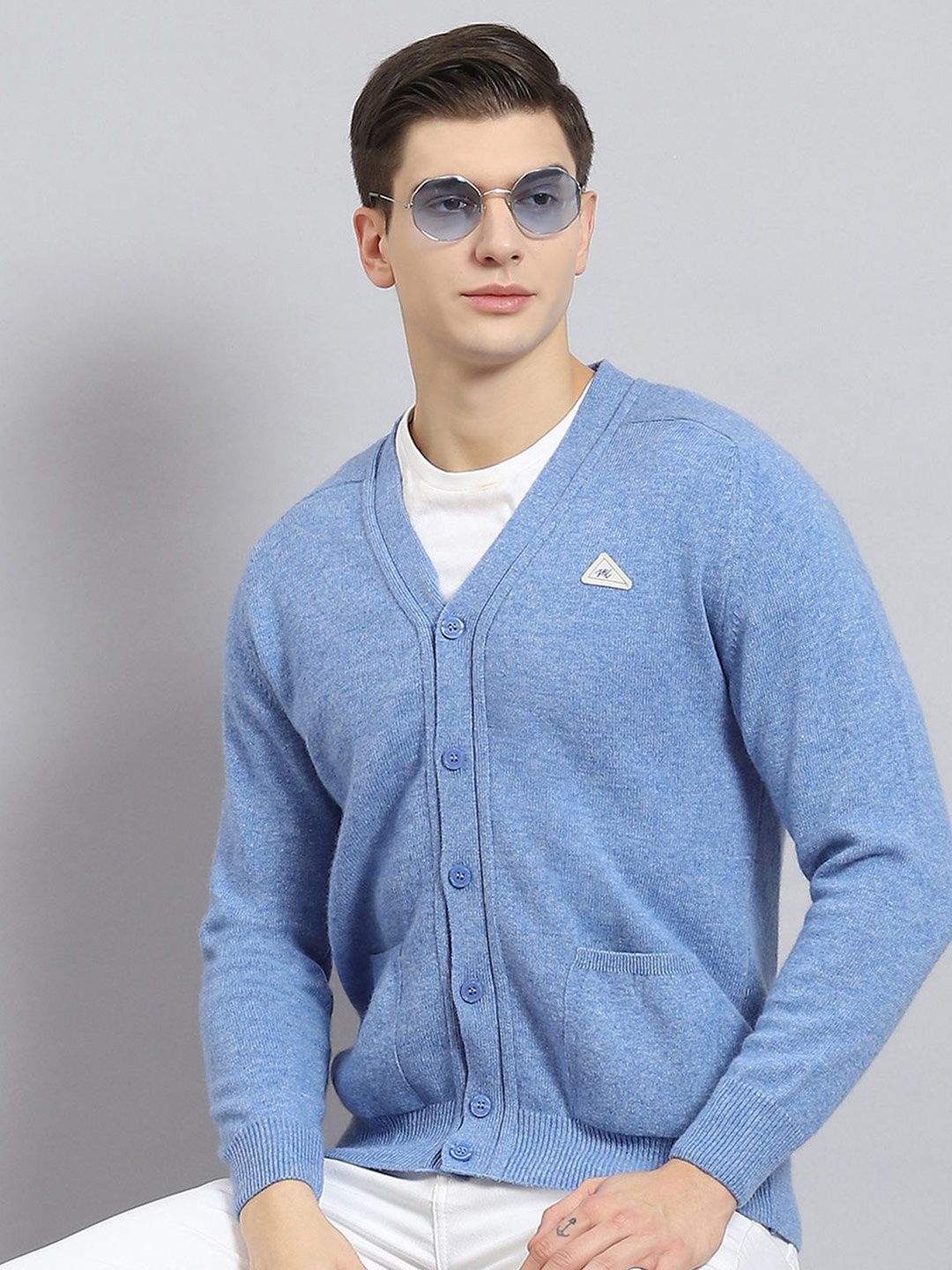 

Monte Carlo Men Woollen Cardigan, Blue