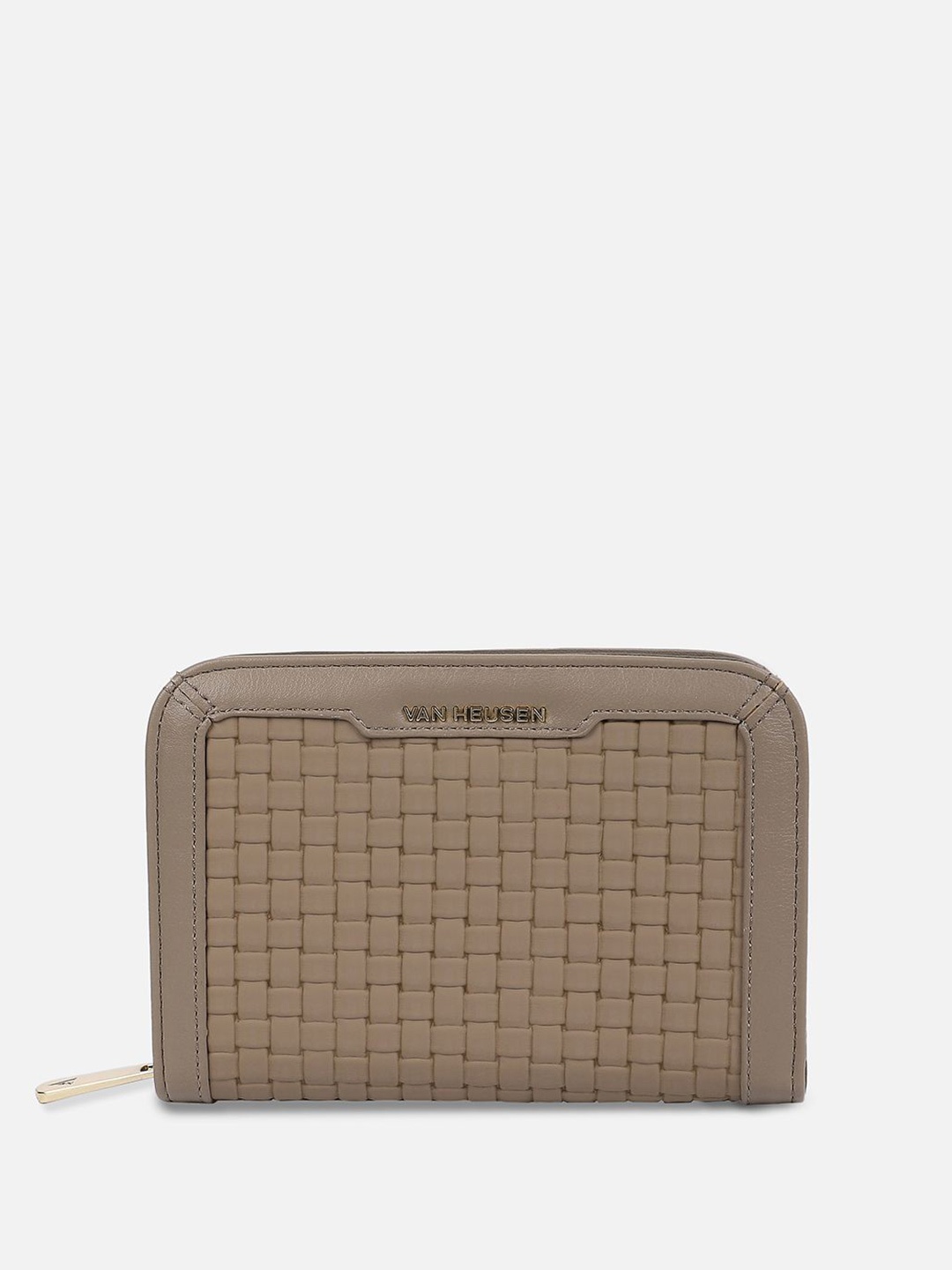 

Van Heusen Woman Geometric Leather Zip Around Wallet, Brown