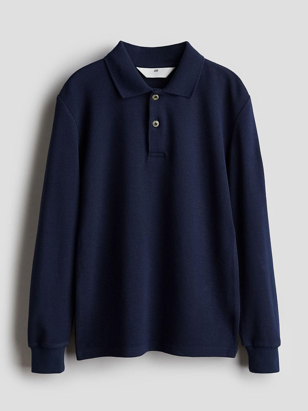 

H&M Boys Waffled Polo Shirt, Blue
