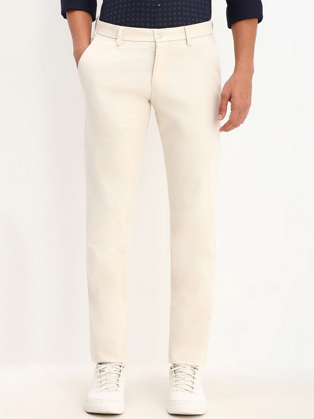 

Allen Solly Men Slim Fit Trousers, Cream