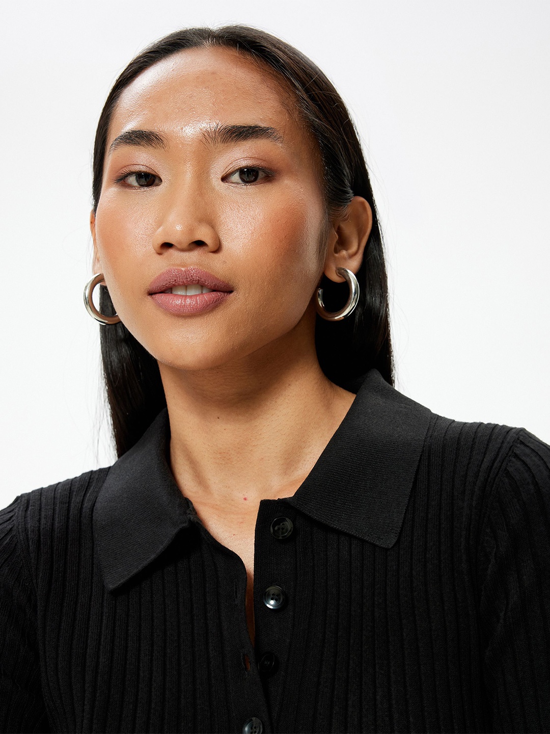 

Koton Women Striped Pullover, Black