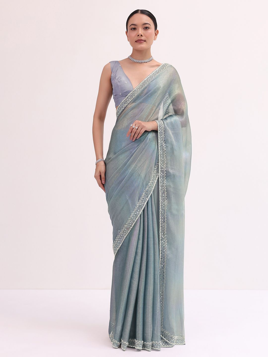 

KALKI Fashion Sequinned Saree, Grey