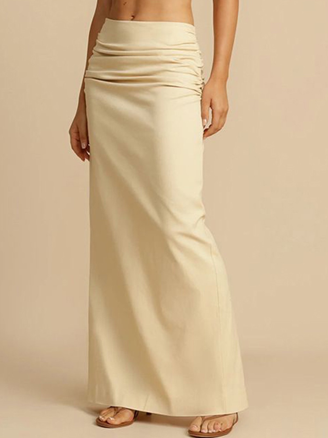 

StyleCast x Revolte Flared Midi Skirt, Beige