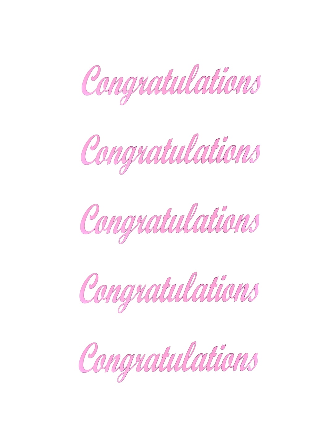 

Comet Busters Pink 5 Pieces Congratulations Self-Adhesive Stickers