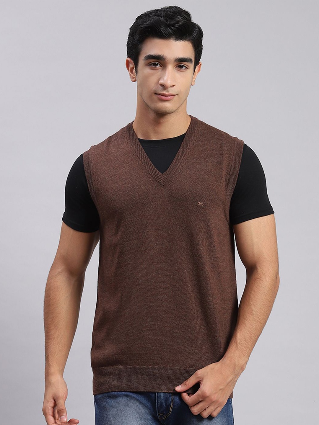 

Monte Carlo Men Woollen Sweater Vest, Brown
