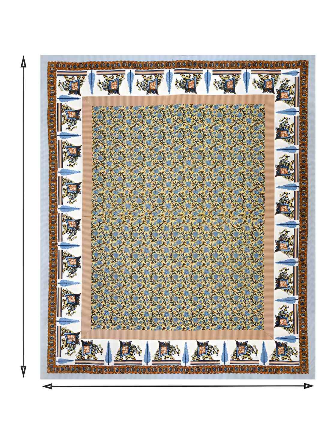 

BED-SHEET.COM Brown Pure Cotton Floral 144 TC King Bedsheet with 2 Pillow Covers