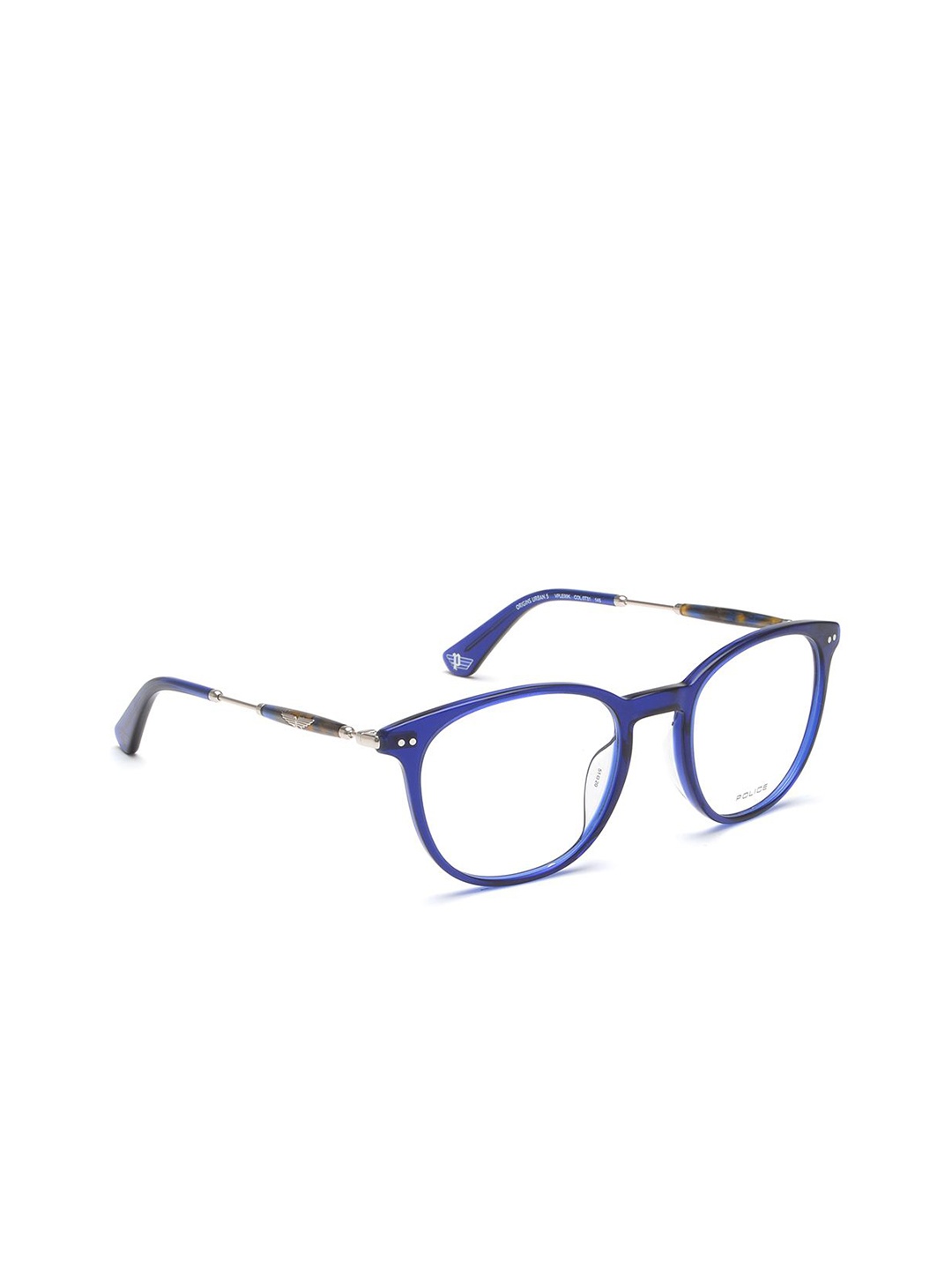 

Police Unisex Full Rim Round Frames, Blue