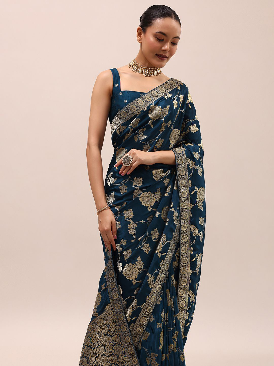 

KALKI Fashion Woven Design Zari Saree, Blue