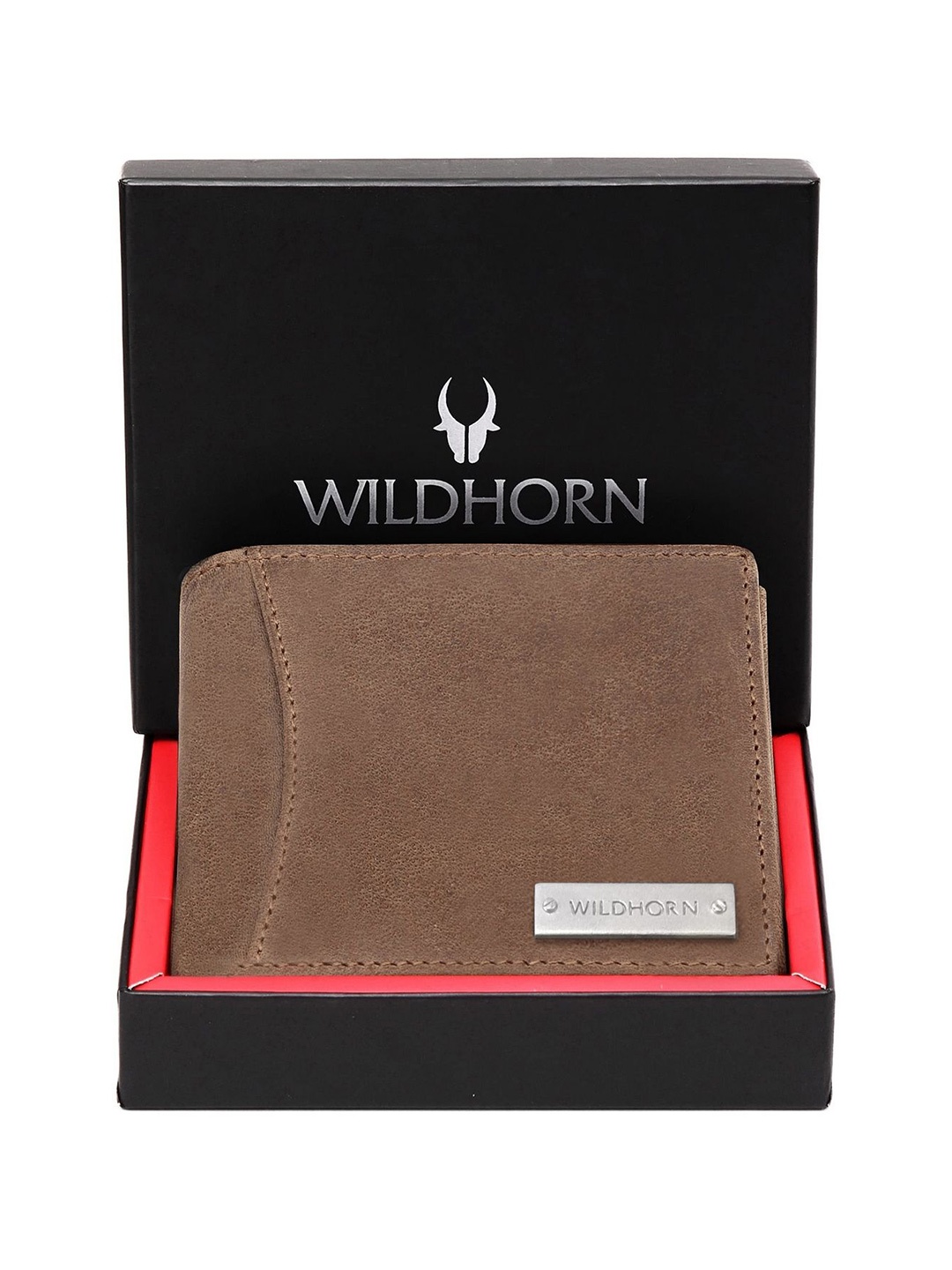 

WildHorn Men Leather RFID Blocking Two Fold Wallet, Tan