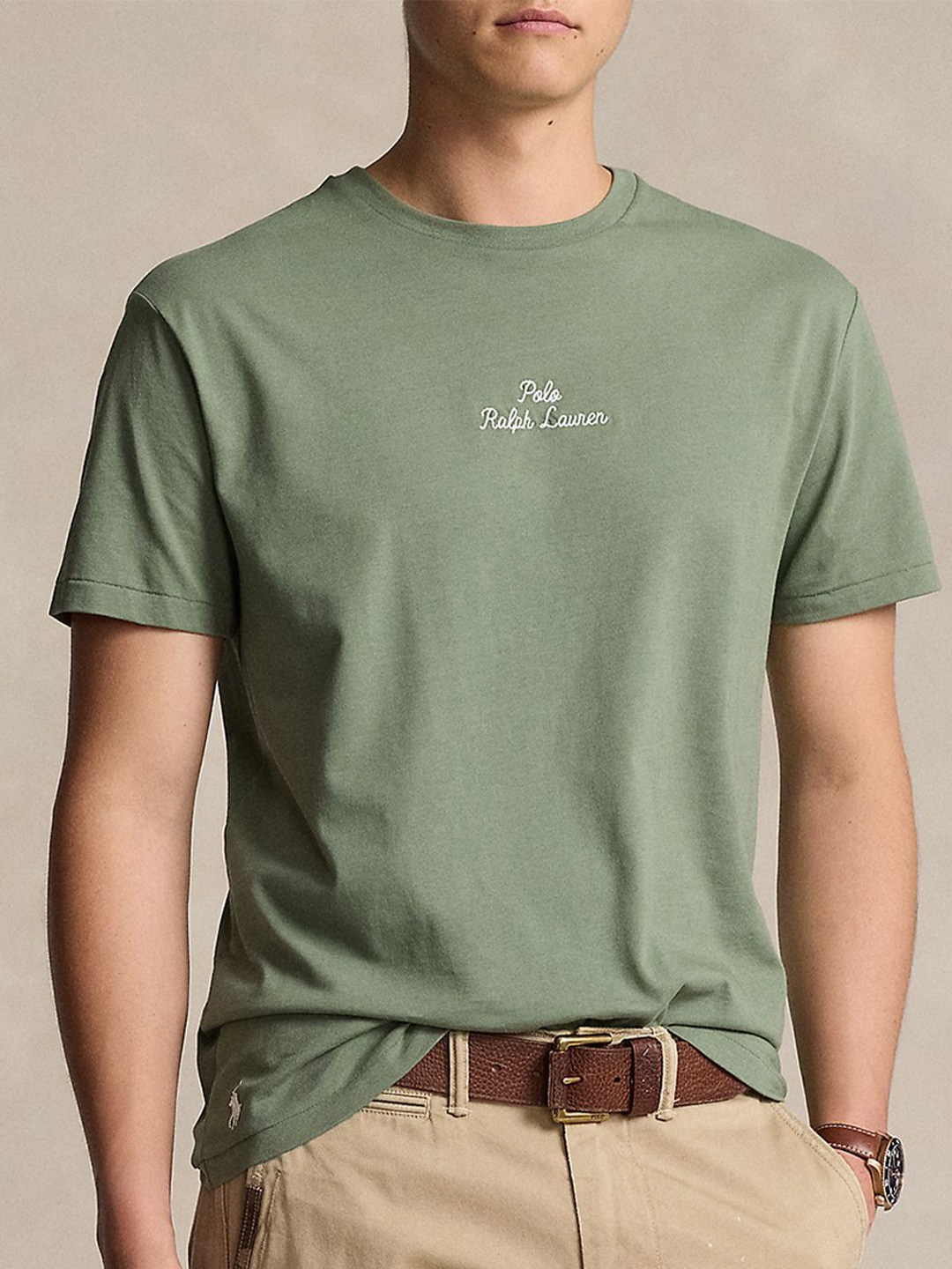 

Polo Ralph Lauren Men Solid Round Neck Slim-Fit T-shirt, Green