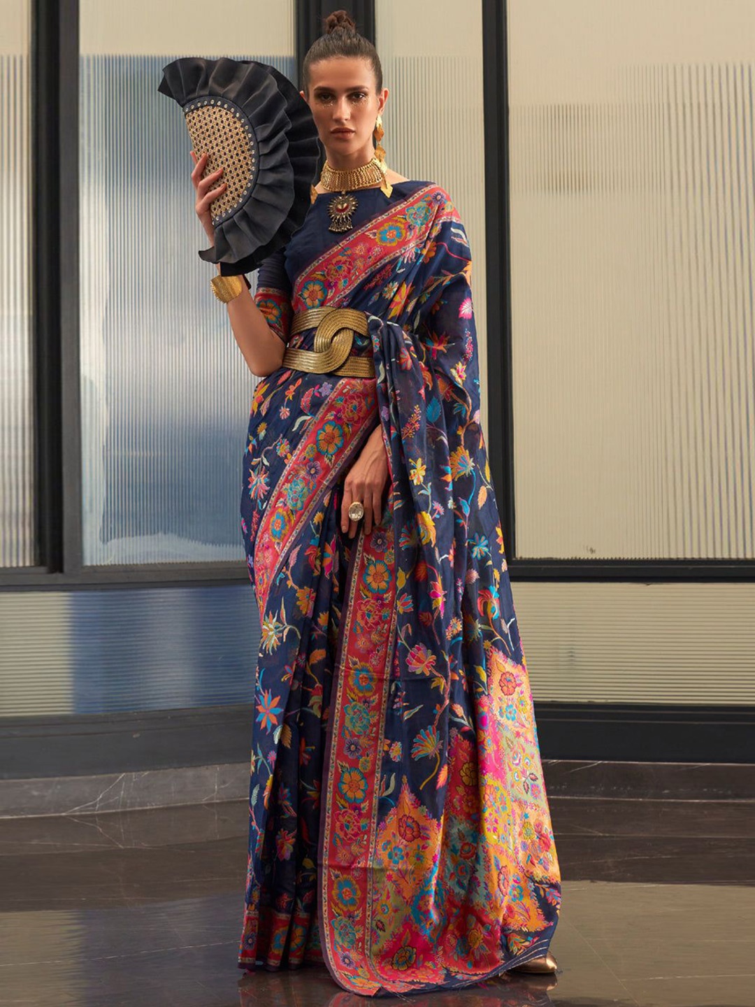 

MySilkLove Woven Design Saree, Blue