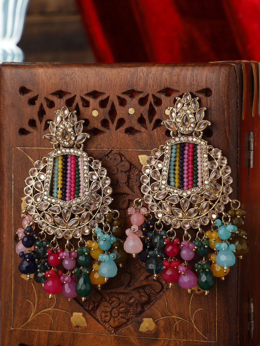 

VENI Contemporary Chandbalis Earrings, Multi