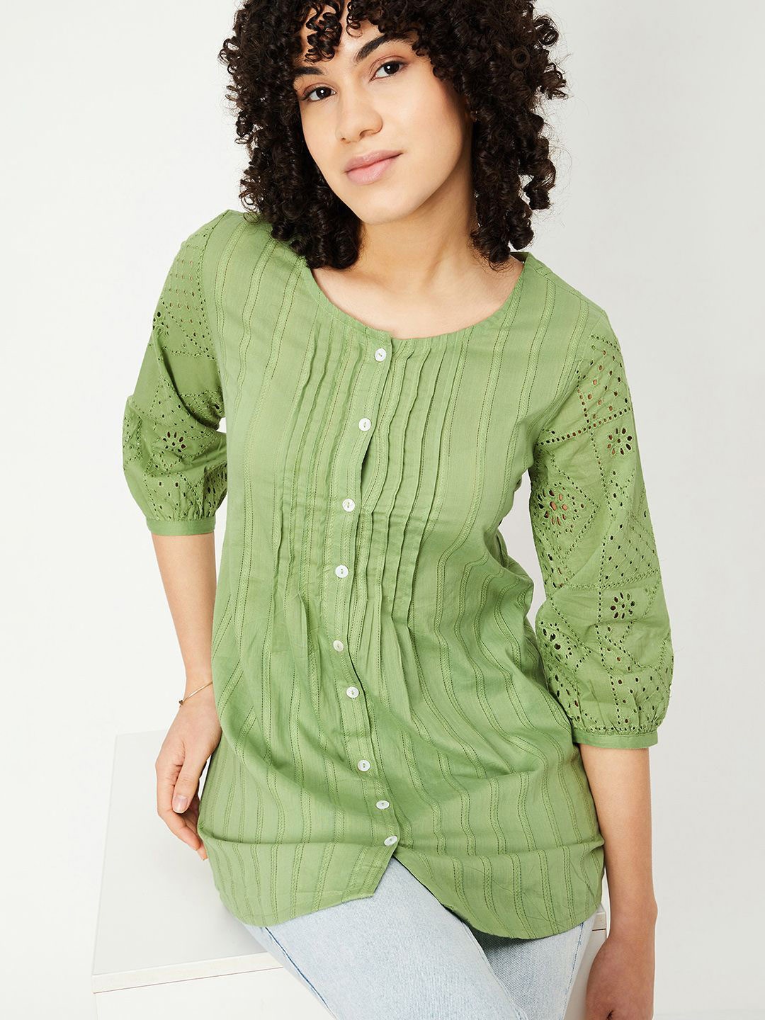 

max Embroidered Tunic, Green