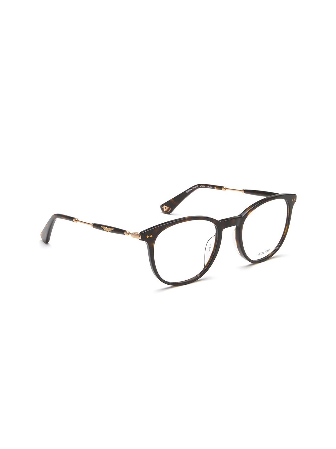 

Police Unisex Full Rim Round Frames, Brown