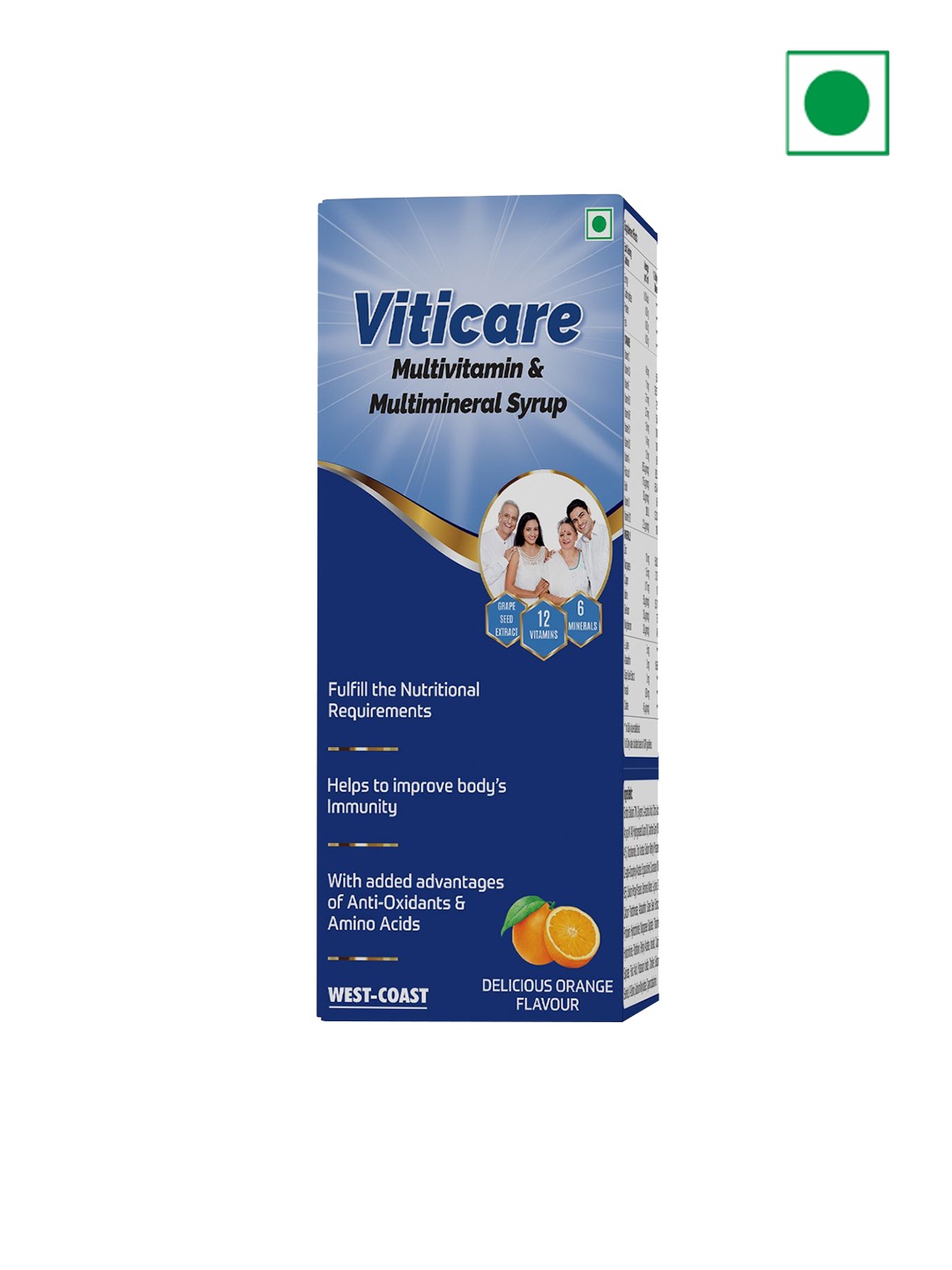 

WestCoast Viticare Multivitamin & Multimineral Syrup - 200 ml - Orange Flavor, White