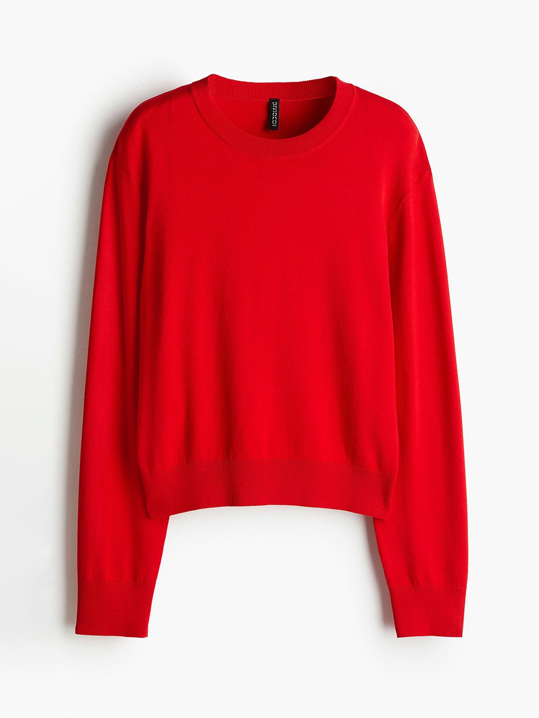 

H&M Women Short Fine-Knit Jumper, Red