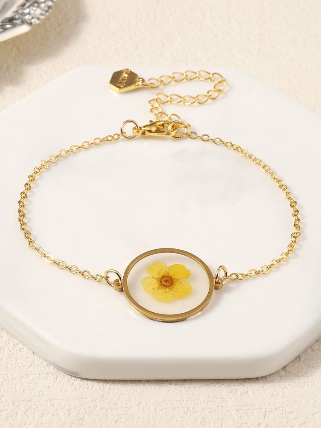 

SALTY Stainless Steel Gold-Plated Resin Radiance Link Bracelet
