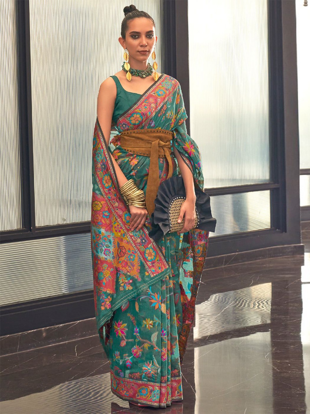 

MySilkLove Woven Design Silk Cotton Saree, Green
