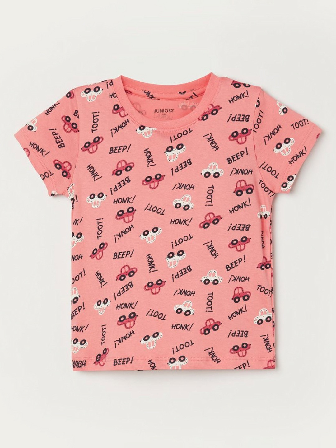 

Juniors by Lifestyle Boys Conversational Printed Round Neck Cotton T-Shirt, Peach