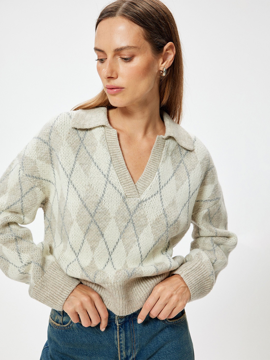 

Koton Women Ribbed Pullover, Beige