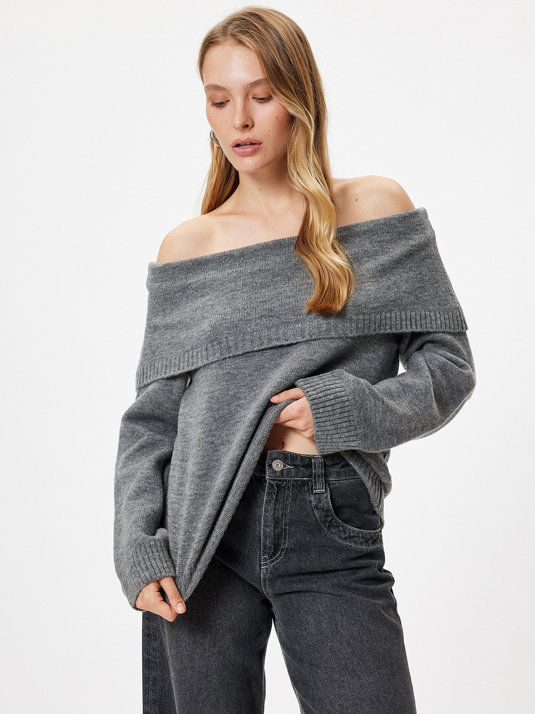 

Koton Women Pullover, Grey