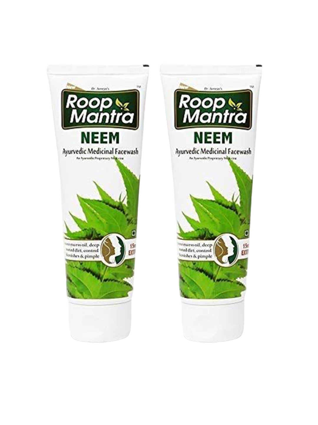 

Roop Mantra Set Of 2 Neem Ayurvedic Face Wash - 115ml Each, White