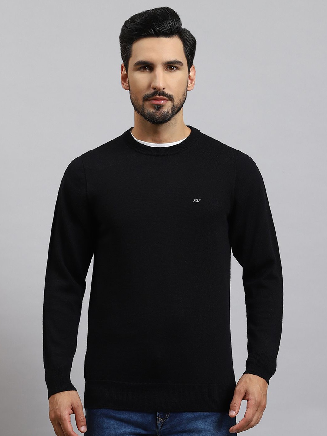 

Monte Carlo Men Woollen Pullover, Black