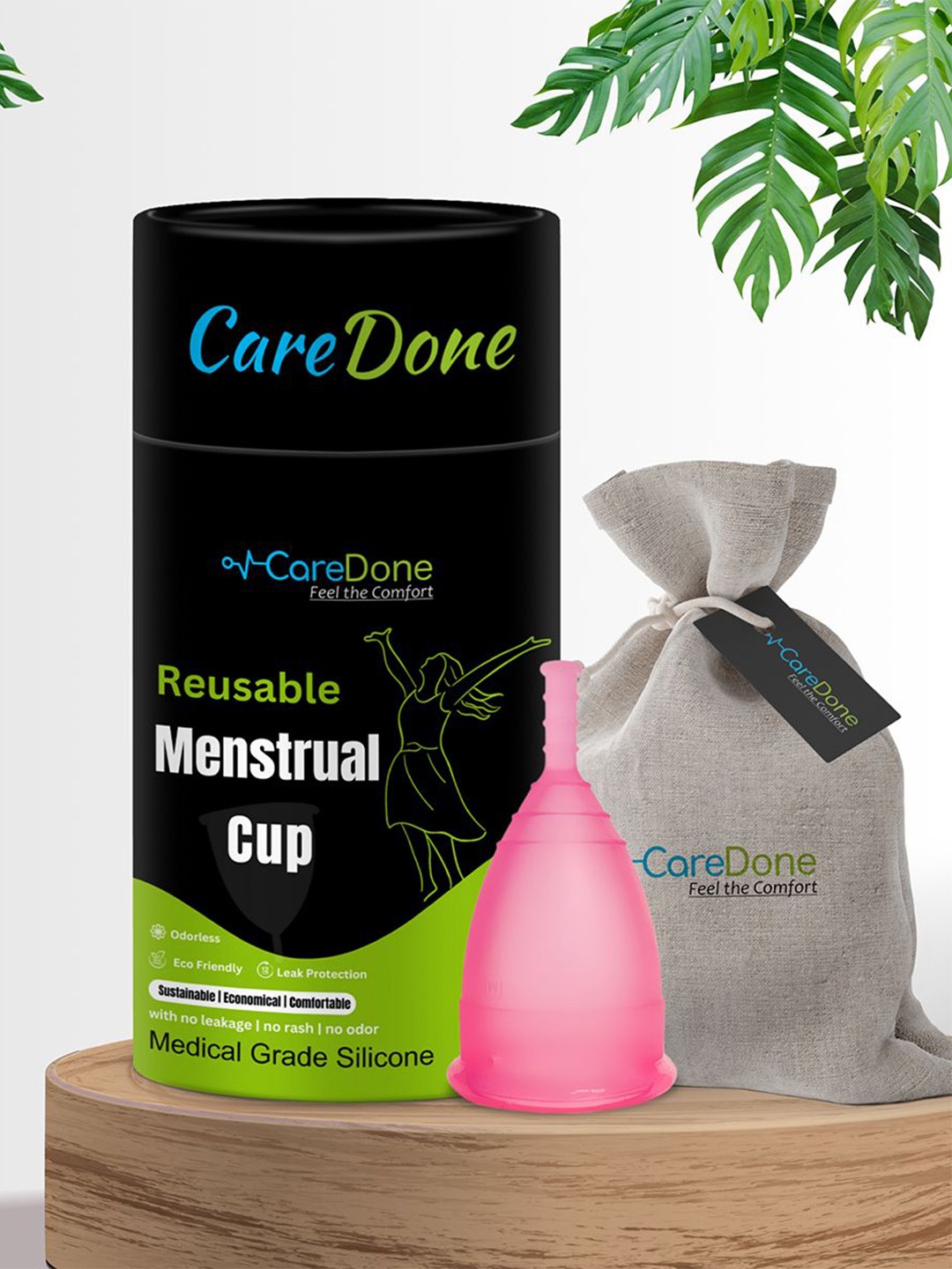 

CareDone Reusable & Leak Proof Menstrual Cup, Pink