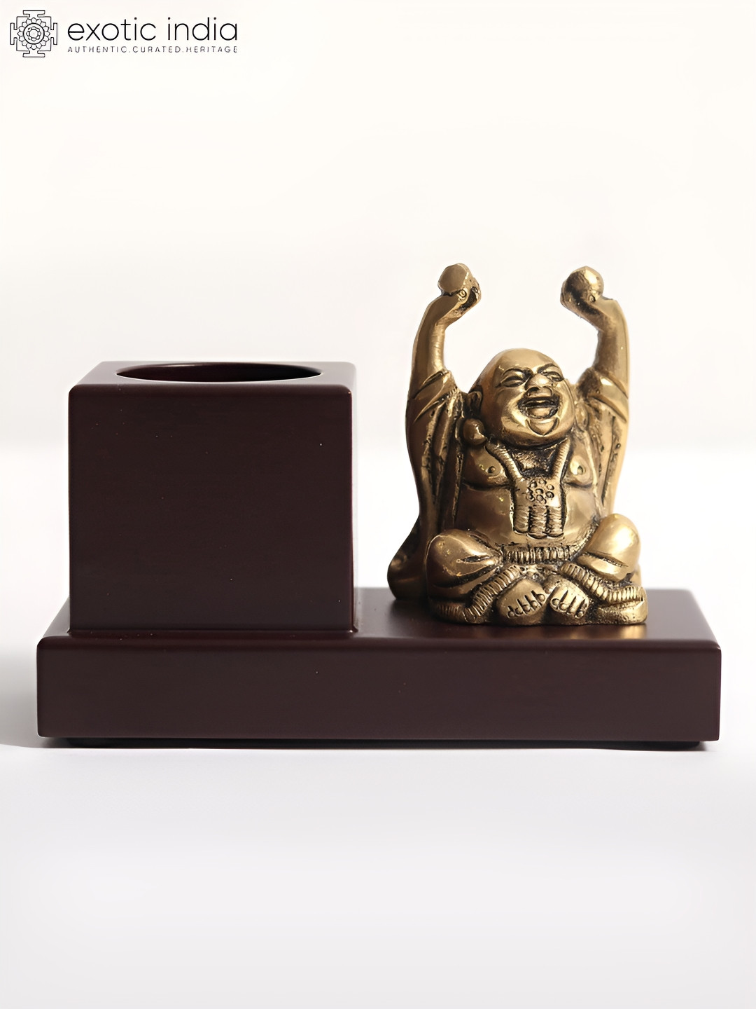 

Exotic India Gold-Toned Buddha Pen Stand Showpiece