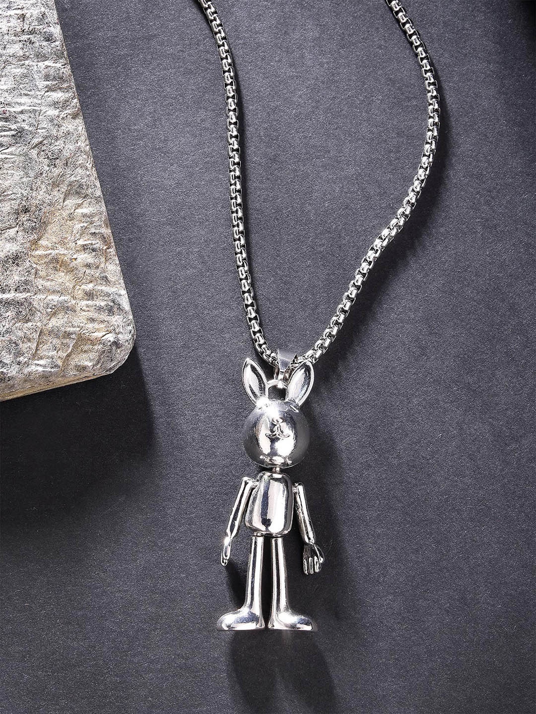 

Bohey by KARATCART Silver-Plated Quirky Pendants with Chains