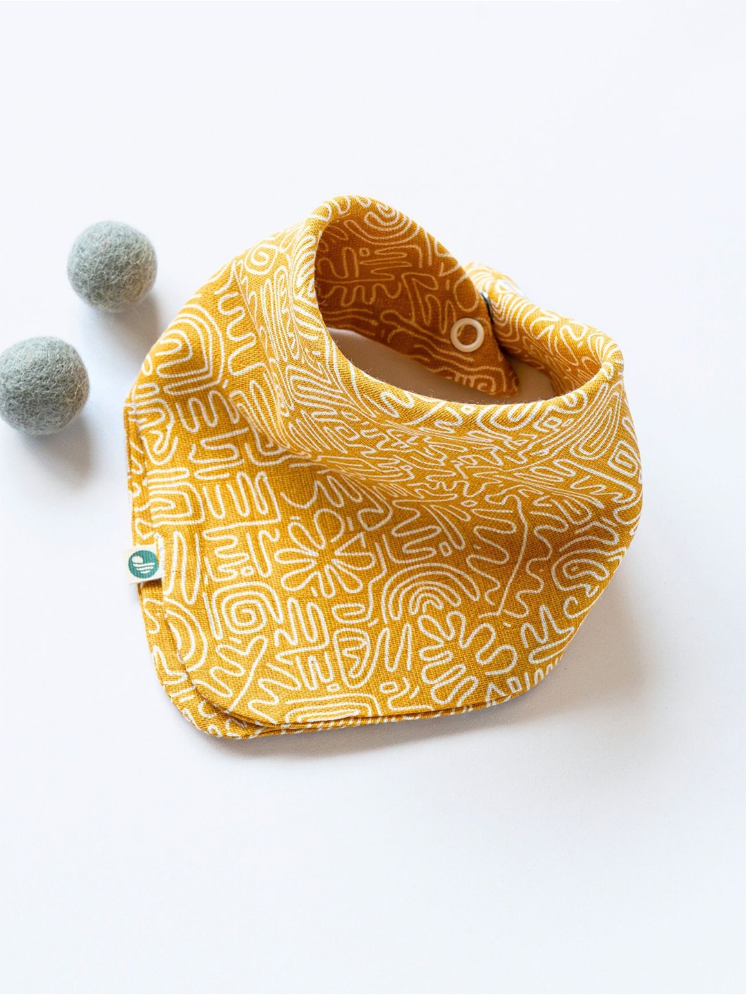 

cocoon care Infants Printed Cotton Bibs, Yellow