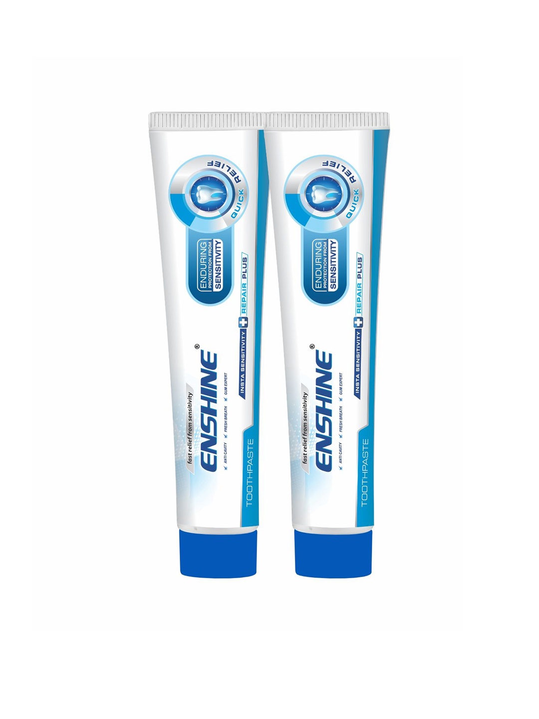 

ENSHINE Set of 2 Sensitive Toothpaste for Fast Relief from Sensitivity - 100 g each, White