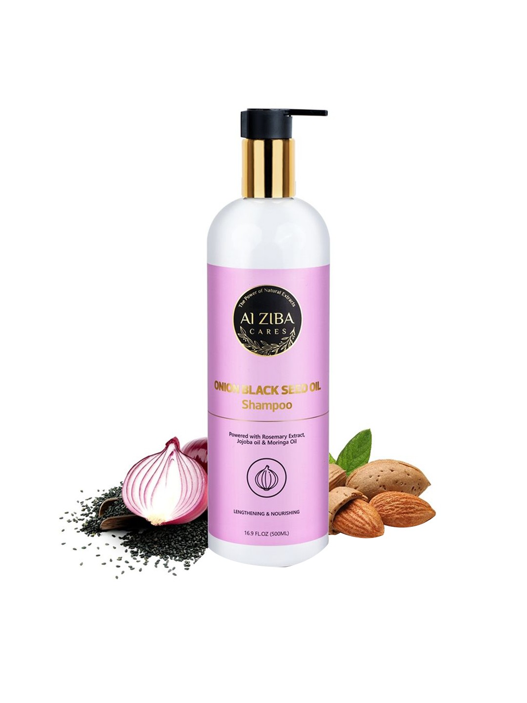 

ALZIBA CARES Onion and Black Seed Oil Shampoo- 500 ml, Purple