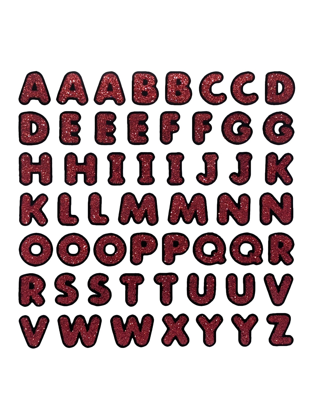 

Comet Busters Red & White Printed Self-Adhesive Glitter Uppercase Alphabet Stickers