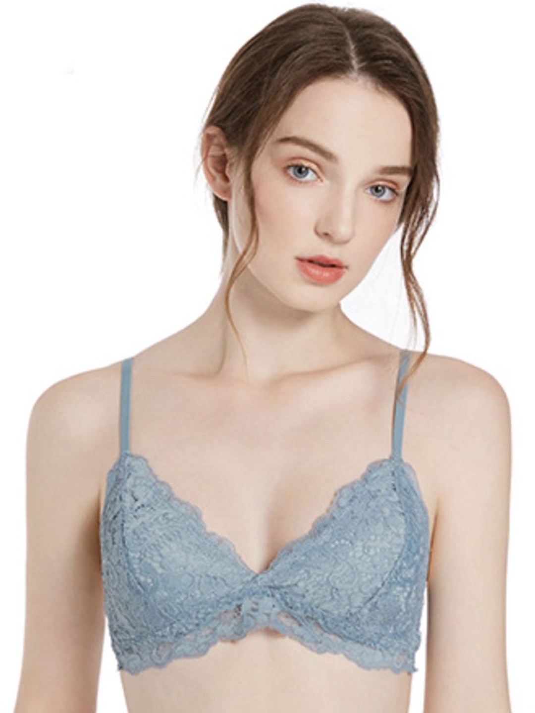 

LULU & SKY Floral Bra Medium Coverage Lightly Padded, Blue